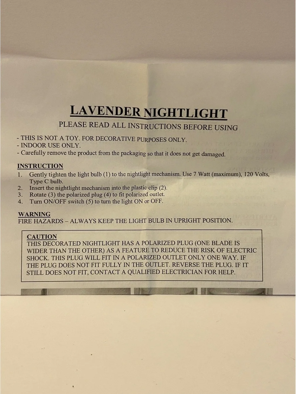 Vintage Avon Lavender Nightlight Brand New in Box